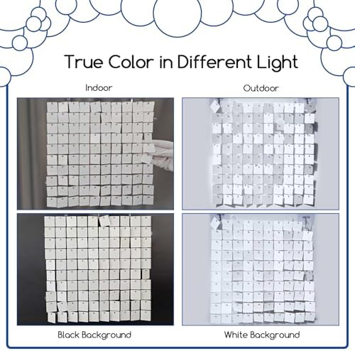 COKAOBE LiteGrid Series Shimmer Wall Backdrop - 24Pcs Matte White - Image 4