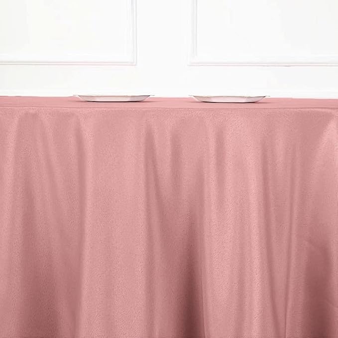 Balsa Circle 6 pcs 108 inch Dusty Rose Round Polyester Tablecloths Fabric Table Cover Linens for Wedding Party Banquet Reception Events Kitchen Dining - Image 6
