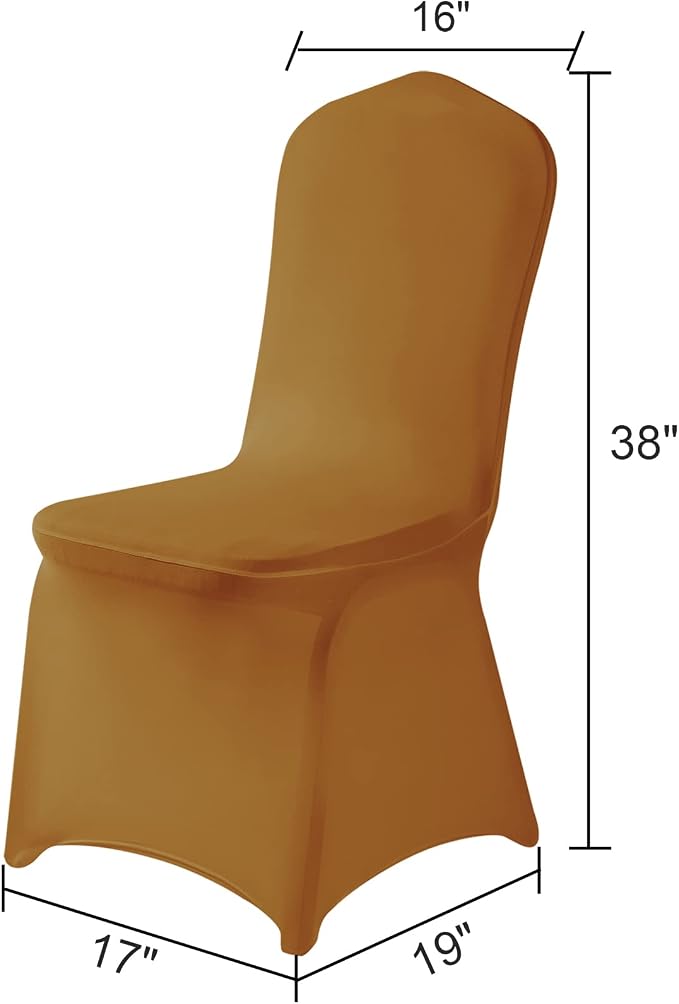 Spandex Chair Covers, 25PCS, Washable Protector for Living Room, Party, Banquet, Wedding, Hotel (Gold) - Image 2