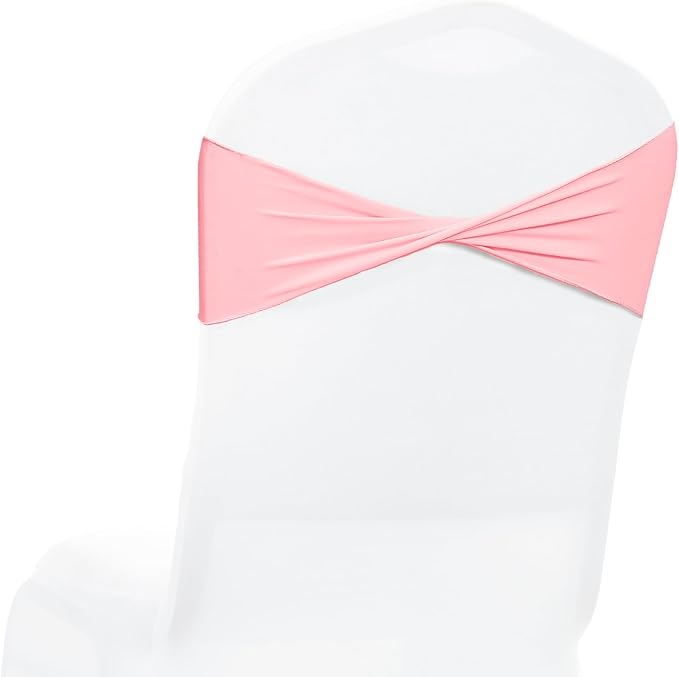 VDS Pack of 50 PCS | Dusty Rose | Spandex Chair Sashes Bows Without Buckle | Stretch Elastic Banquet Universal Folding Chair Band Tie with for Wedding Party Conference Celebration Event Decoration - Image 2
