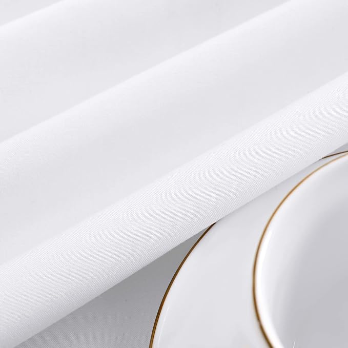 12 Pack White Round Tablecloths, 90 Inch Polyester Table Cloth - Image 8