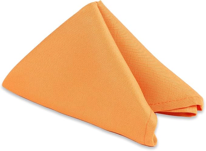 200 pcs Orange 20"x20" Polyester Cloth Napkins | Premium, soft, & durable square linen napkins, perfect for weddings, dining, restaurants, & parties. Washable. by LeadingLinens