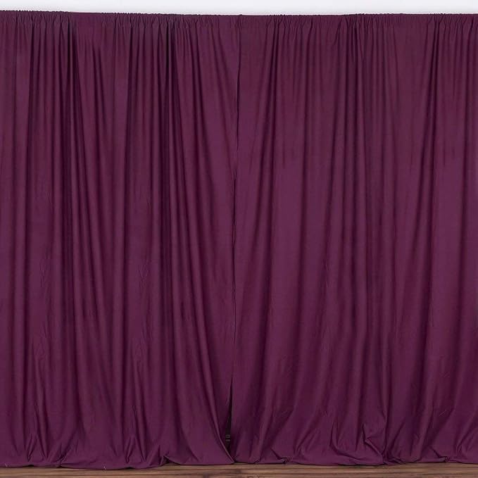 Polyester Poplin Backdrop Drape Curtain Panel with 4" Rod Pocket (Eggplant, 10 Feet Wide x 15 Feet High Seamless) by Unknown