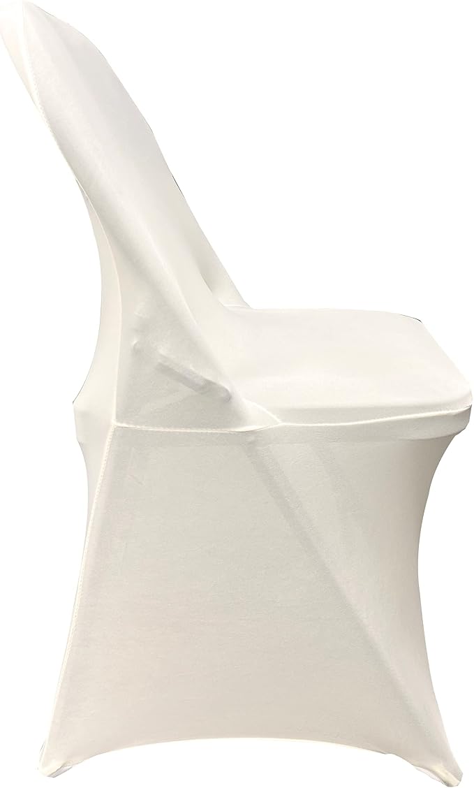 HAINARverS Folding Chair Covers for Wedding, 10pcs Ivory, | Stretch Spandex Washable Fabric Chair cover, Decoration Chair Cover for Wedding, Party, Banquet, Birthday, Conference, Event - Image 2