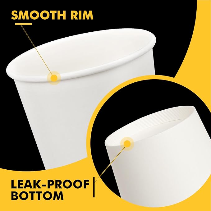 RACETOP 16 oz Coffee Cups, 200 Pack, Disposable Paper Hot Coffee Cup | Thickened Paper, Leak-proof, BPA-free, Ideal for Daily Use, Coffee Shop, Party, Travel, Picnic, Events - Image 3