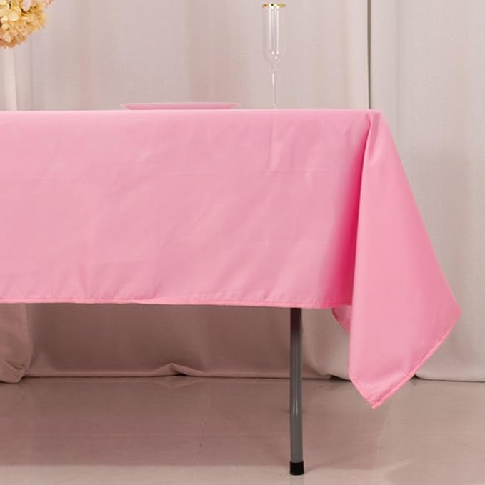 Efavormart Pink Seamless Lamour Satin Rectangle Tablecloth - 60"x102"