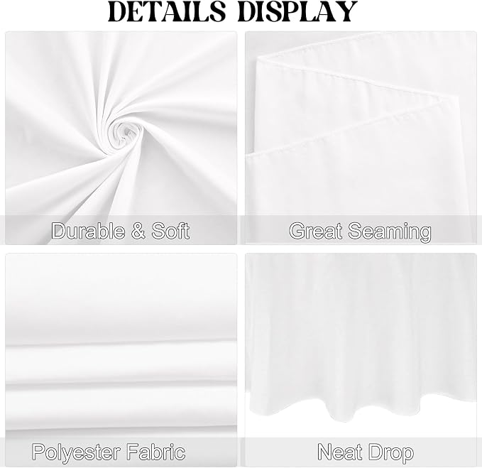 4 Pack Round Tablecloth 70 Inch Polyester Washable Fabric Table Covers for Wedding Dining Table Buffet Parties Banquet（White） - Image 3