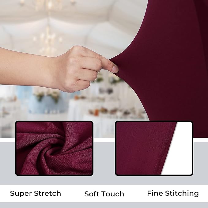 Babenest Stretch Spandex Folding Chair Covers for Wedding, 30PCS Burgundy | Upgraded Universal Washable, Fitted Chair Slipcovers Protector for Holidays, Banquet, Party, Easter Celebration - Image 3