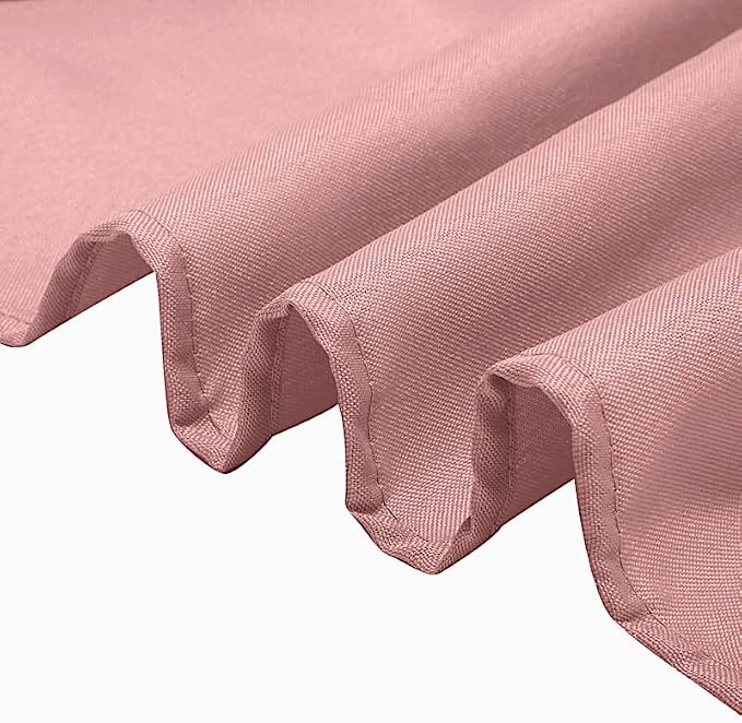 10 pcs 132 inch Dusty Rose Round Polyester Tablecloths Fabric Table Cover Linens | 132" Washable Fabric Table Cloth Covers for Wedding Party Polyester Reception Buffet Events Catering Dining Kitchen - Image 6