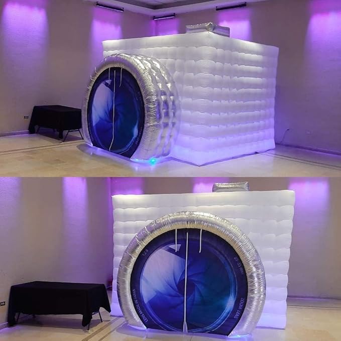 SAYOK Inflatable Photo Booth Backdrop with LED Light is Suitable for Outdoor Events, Birthday Parties, Photo Booth Backdrop for Wedding, Event, Show(Logo not Include)