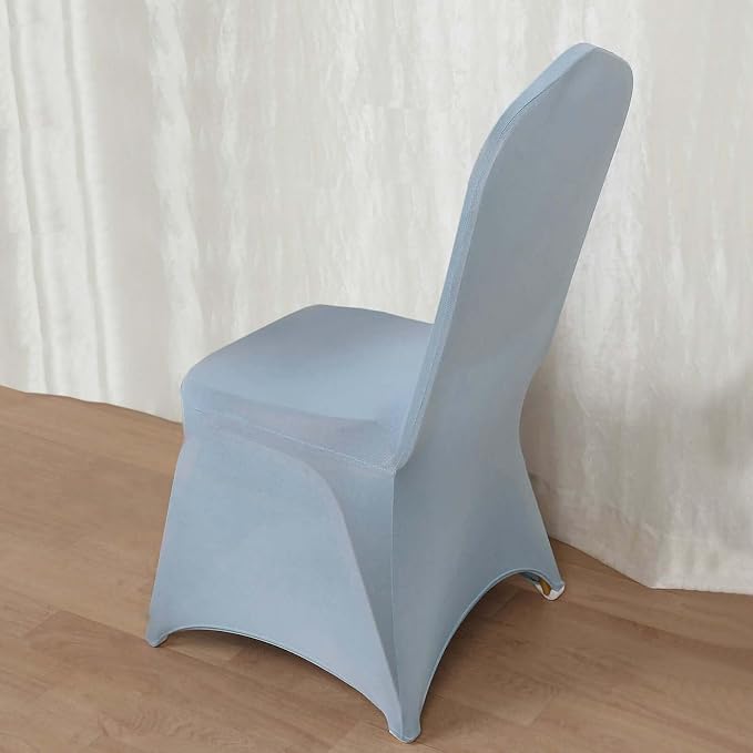 Efavormart 20 PCS Dusty Blue Stretchy Spandex Fitted Banquet Chair Covers for Party Dining Chairs Wedding Banquet Outdoor Event Catering Slip Covers - Image 3