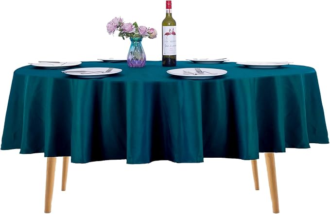 Ascoza 2pack 70 Inch Peacock Blue Round Tablecloth in Washable Polyester Fabric for Wedding/Banquet/Restaurant/Parties… by Ascoza