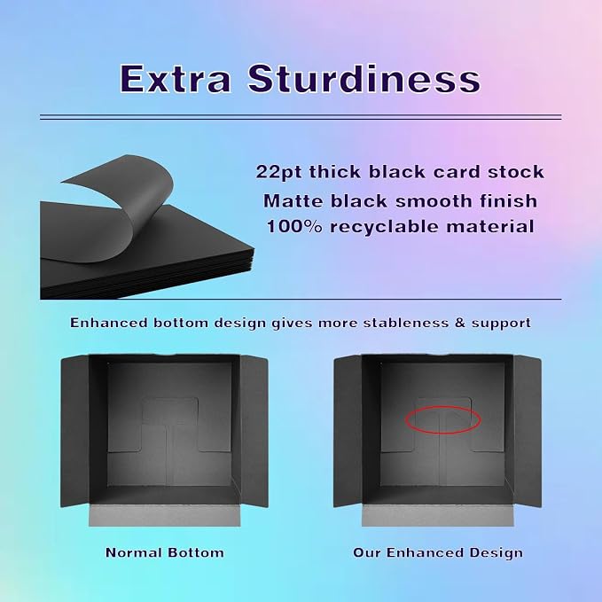 Ueznea Black Gift Wrap Boxes 5x5x5” (25 Pack) Kraft Paper Boxes for Small Business, Birthday Party Favors, Christmas Ornaments, Bridal Shower, Cupcake, Treat, Craft, Mugs, Candle Boxes - Image 3