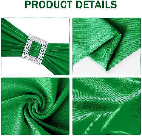 Joccun 30 PCS Spandex Chair Sashes Bows Stretch Chair Cover Band with Buckle Slider Universal Elastic Chair Ties for Wedding Banquet Party Event Decoration (EmeraId) - Image 3