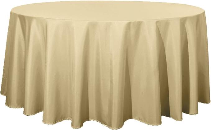 BalsaCircle 6 pcs 120 inch Champagne Round Tablecloths Polyester Fabric Table Cover Linens for Wedding Party Reception Banquet Events Kitchen Dining by BalsaCircle