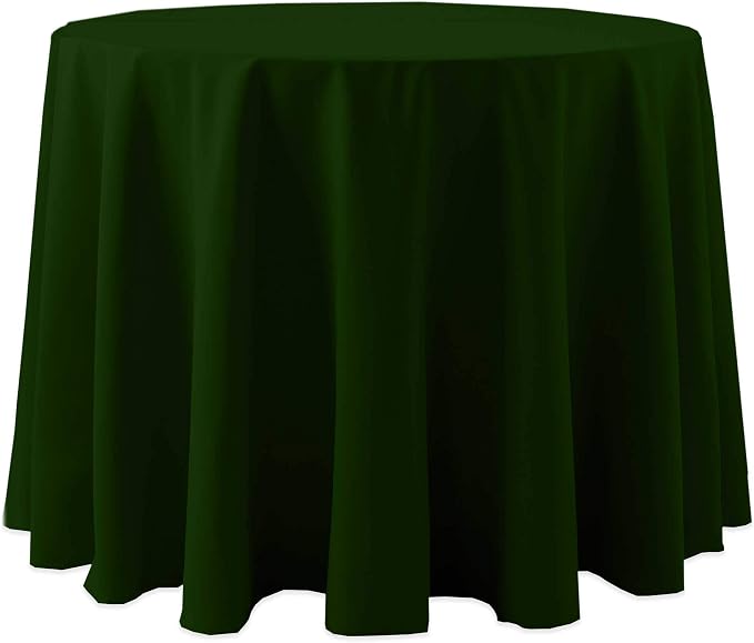 Ultimate Textile 90-Inch Round Cotton-Feel Tablecloth, Hunter | Hunter Green, 100% Spun Polyester Fabric, MJS-Spun Construction, Cotton-Like Hand, Machine Washable, Wrinkle-Resistant by UltimateTextile