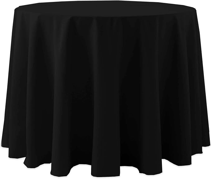 Ultimate Textile 90-Inch Round Cotton-Feel Tablecloth, Black by UltimateTextile