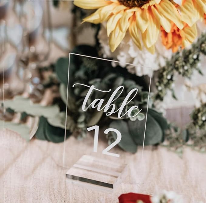 60 PACK Acrylic Sign Holders, Clear Acrylic Sign Stand,Acrylic Table Number Holder for Wedding Table Number/Sign/ - Image 2
