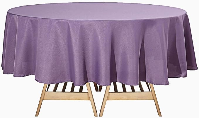 Balsa Circle 6 pcs 90 inch Amethyst Round Washable Polyester Easy-Care Tablecloth for Indoor and Outdoor Bridal Shower Wedding Table Buffet Table Parties Kitchen Dining by BalsaCircle