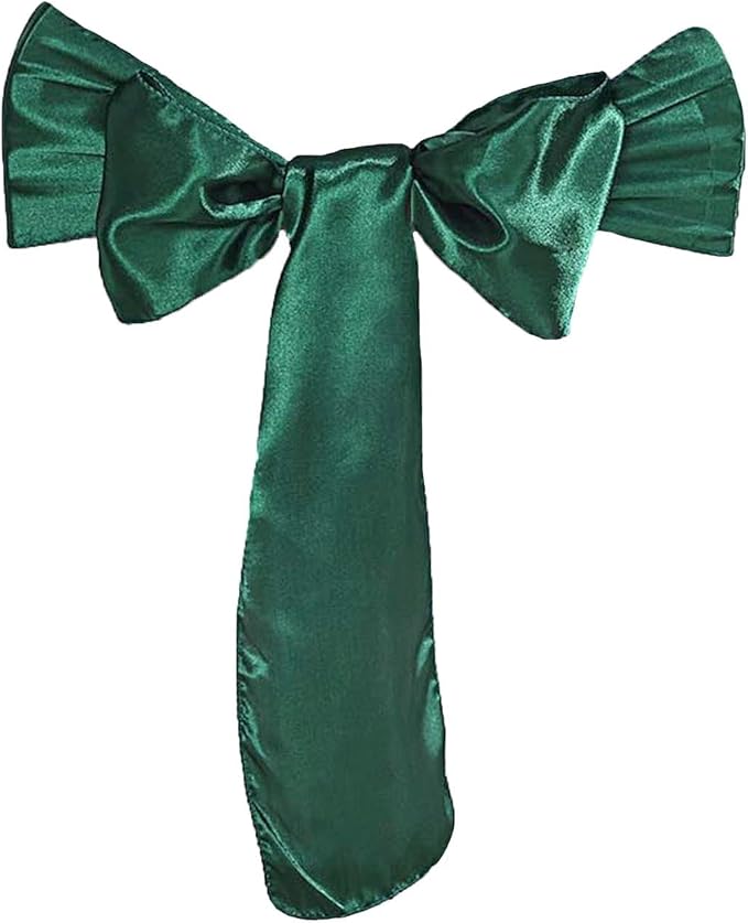 Balsa Circle 50 Hunter Green Satin Elegant Chair Cover Bows Sashes Wedding Banquet Decorations Party Supplies Engagement Events Reception by BalsaCircle