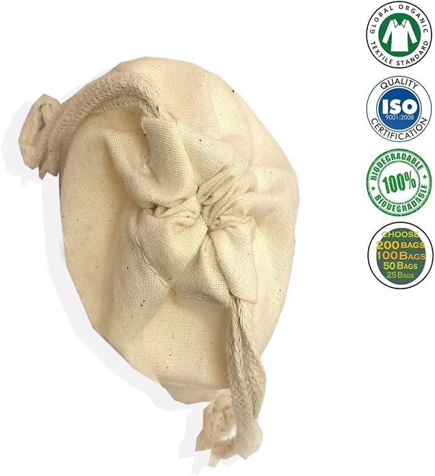 Eco Green Textiles 100% Cotton Reusable Produce Muslin Bags - Image 4
