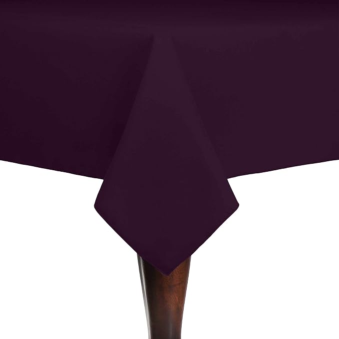 Ultimate Textile 72x72-Inch Square Cotton-Feel Tablecloth, Aubergine 2 Pack by UltimateTextile