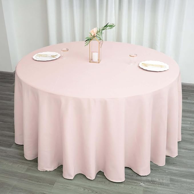 Balsa Circle 6 pcs 120 inch Blush Round Tablecloths Polyester Fabric Table Cover Linens for Wedding Party Reception Banquet Events Kitchen Dining - Image 3