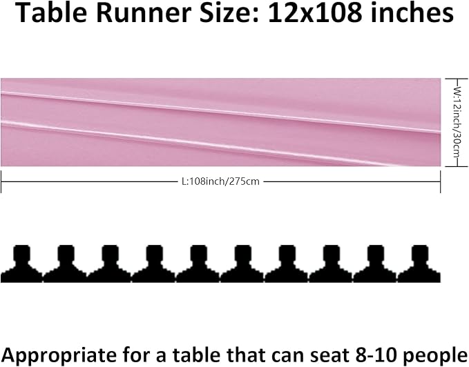 12Pack Table Runner 12 x 108 Inches Satin Silk Table Runner for Wedding, Birthday Party, Banquets, Graduations Decoration, fit Rectange and Round Table-Pink - Image 2