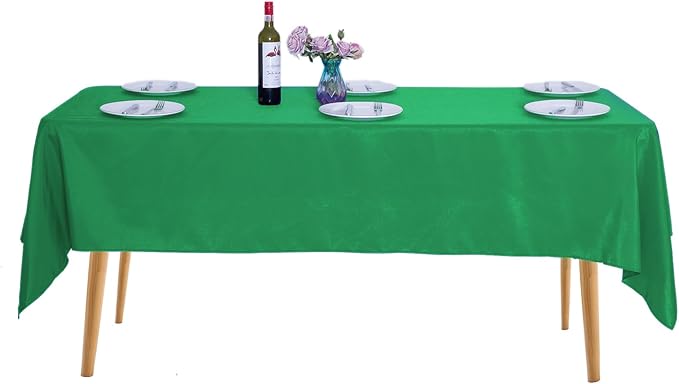 Ascoza 2pack 60x120 Inch Emerald Rectangular Tablecloth 6 Feet Table Cloth in Polyester Fabric for Wedding/Banquet/Restaurant/Parties by Ascoza