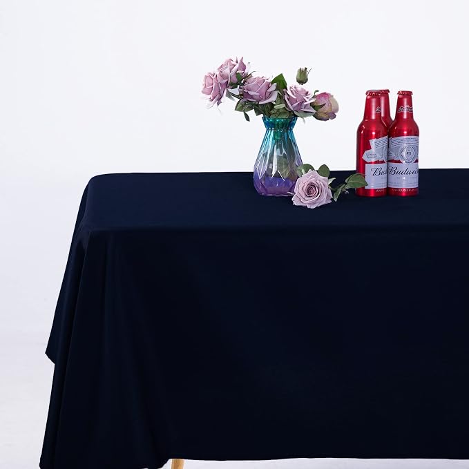 Ascoza 2pack 60x120 Inch Navy Rectangular Tablecloth 6 Feet Table Cloth in Polyester Fabric for Wedding/Banquet/Restaurant/Parties - Image 7