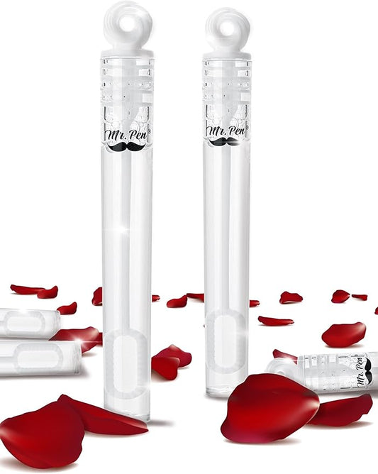 Mr. Pen- Mini Wedding Bubbles, 4-Inch, 16 Pack, White Mini Bubble, Party Favors Bubbles, Mini Bubble Wands, Wedding Bubbles, Valentine Decoration