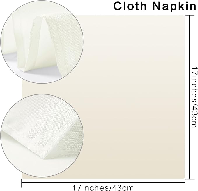 Bailarina Cloth Napkins Set of 120,17x17 inches Dinner Napkins Cloth Washable,Polyester Square Table Cloth Napkin Bulk with Hemmed Edges Ideal for Banquets, Parties and Weddings-Yellow - Image 4