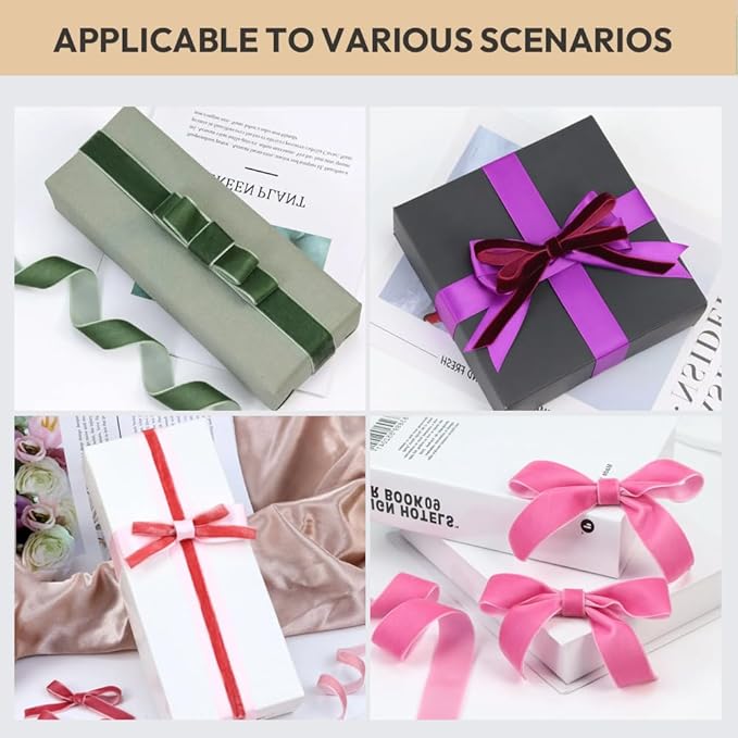 5/8" Wide Velvet Ribbon, 25 Yards - Red Velvet Ribbon on Spool for Crafts, Gift Wrapping, DIY, Hair Bows, Wedding Invitations, Parties, Valentine's Day, and Christmas