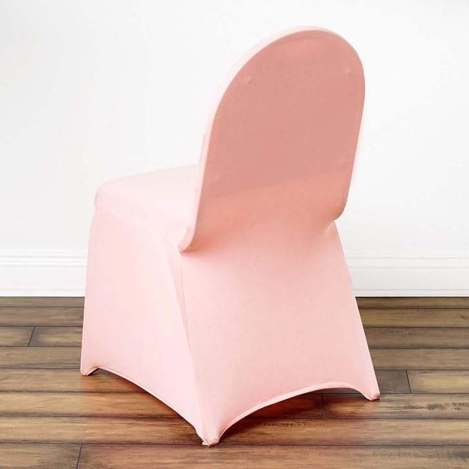 Efavormart 20 PCS Blush/Rose Gold Spandex Stretch Banquet Chair Covers for Dining Chairs Party Wedding Outdoor Events Slip Covers W/Foot Pockets Washable - Image 2