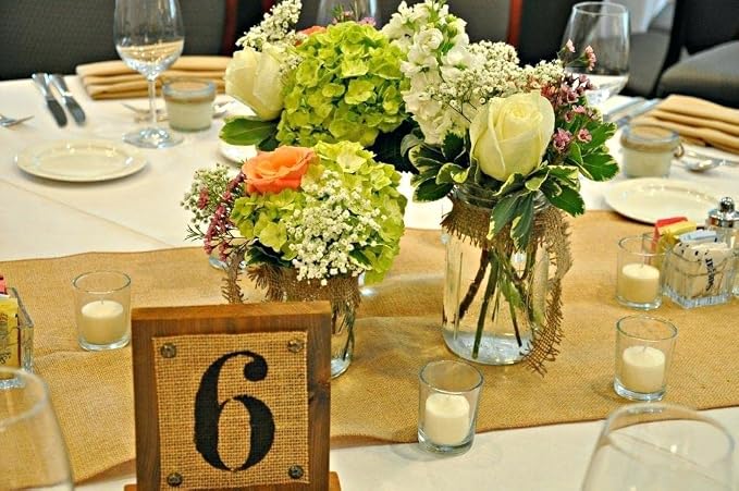 5 Pack Burlap Table Runner, 100% Jute Vintage 12X108 Inches Table Runner for Wedding, Parties, Christmas, Thanksgiving, BBQ's, Everyday, Holidays - Image 3