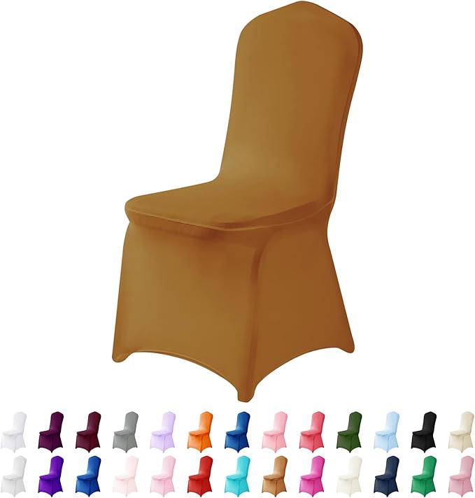 Spandex Chair Covers, 25PCS, Washable Protector for Living Room, Party, Banquet, Wedding, Hotel (Gold) by AlGaiety
