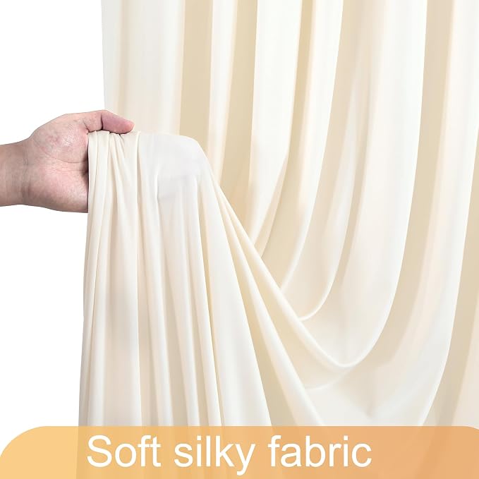 10ft x 10ft Champagne Backdrop Curtain for Baby Shower Wrinkle Free Backdrop Drapes Panels for Parties Wedding Bridal Shower Birthday Photo Photography Polyester Fabric Background Decoration - Image 5