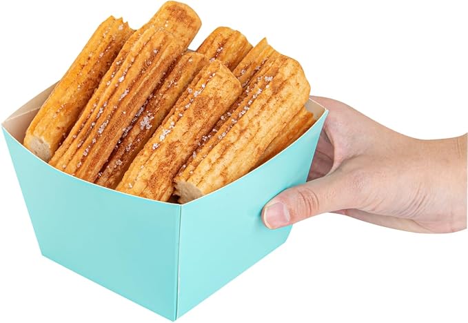 Restaurantware Square Turquoise Paper Snack Box, 200 Pack - Image 12
