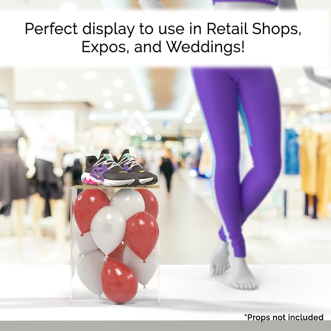 Marketing Holders 2 Pack 12" x 12" x 16" Clear Acrylic Display Box with One Open Side No Lid Versatile Tall Plastic Retail Product Riser Storage Bin or Wedding Floral Centerpiece Pedestal - Image 2