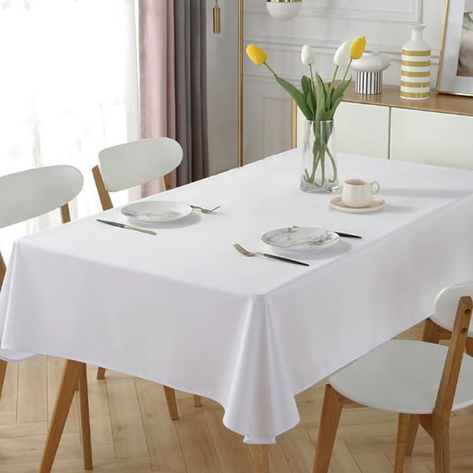 6 Pack White Table Cloth Rectangle 60x102inch Table Cloths for 6 Foot | Winkle Resistant,Washable and Reusable TableCloths for 6 Foot Rectangle Table,Table Cover for Party,Wedding,Buffet - Image 2