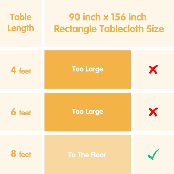 BRILLMAX 6 Pack Ivory Tablecloths 90x156 Inch for 8ft Rectangle Tables | 150 GSM Polyester Fabric, Floor Length Drop, Water, Stain & Wrinkle Resistant Cloth Cover for Wedding Reception Banquet Party - Image 6