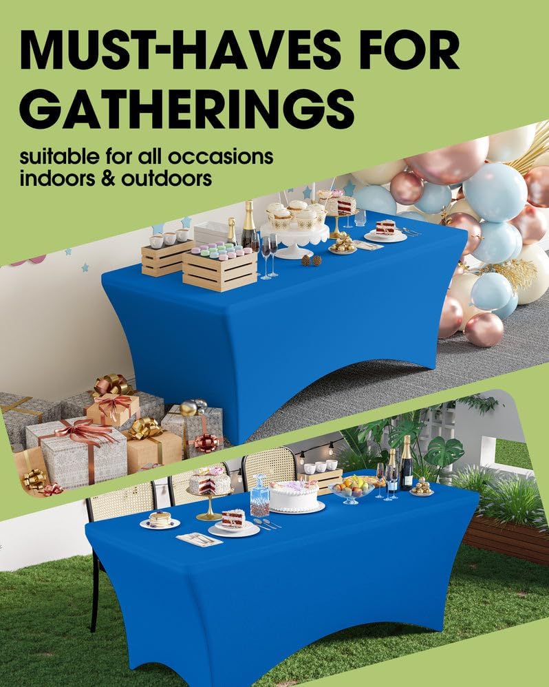 Pureegg Spandex Tablecloth 6ft 2 Pack Blue - Image 3