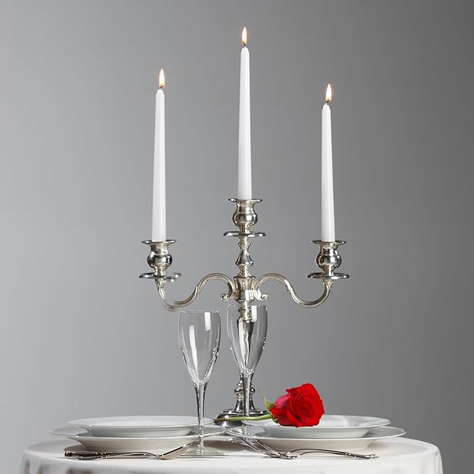 24 Pack White Taper Candles丨Taper Candles 10 Inch Dripless丨Unscented & Smokeless Candlesticks Bulk丨7-8 Hours Long Burning Tall Candles丨Ideal for Christmas Weddings Parties Dinner