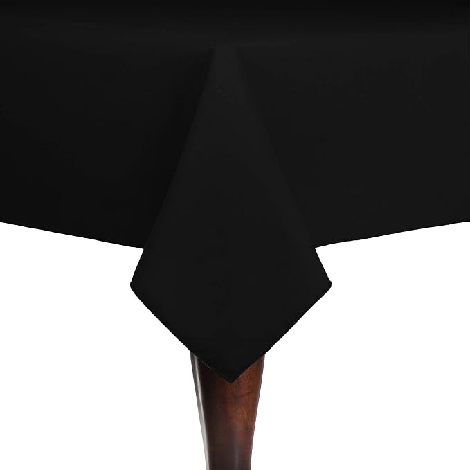 Ultimate Textile 72 x 72-Inch Square Cotton-Feel Tablecloth, Black, 10 Pack by UltimateTextile