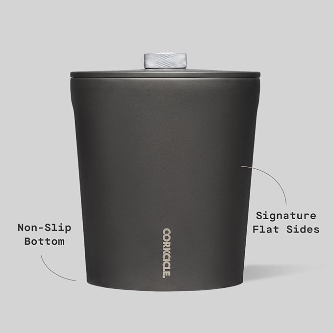 Corkcicle Insulated Ice Bucket with Lid - Stainless Steel - Summer Gift - 100 oz - Ceramic Slate