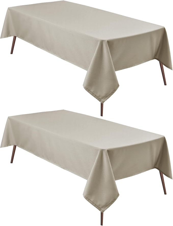 Hiasan 2 Pieces Taupe Square Tablecloth, 30 x 30 Inch | Waterproof, Spillproof, Washable Polyester Table Cloth for Dining Room/Restaurant/Birthday/Party/Outdoor Picnic by Hiasan