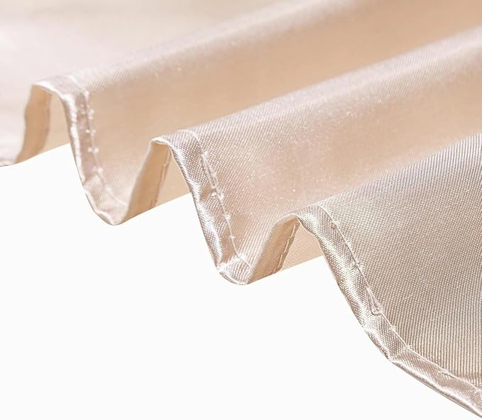 Balsa Circle 25 Beige Satin Elegant Chair Cover Bows Sashes Wedding Banquet Decorations Party Supplies Engagement Events Reception - Image 8