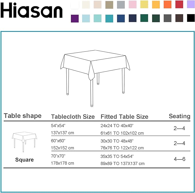 Hiasan Square Tablecloth, Burgundy, 54 x 54 Inch, 1 Pack | Spillproof, Waterproof, Wrinkle Resistant, Washable Table Cloth for Dining Room/Kitchen/Birthday/Party/Christmas - Image 5