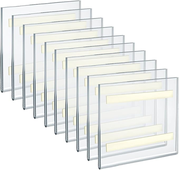 Azar Displays Acrylic Sign Holders with Adhesive Tape, 5 1/2in x 5 1/2in, Clear, Pack of 10 - Image 3