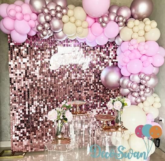 Shimmer Wall Backdrop - 24pcs Decorations Panel | Wedding, Birthday, Anniversary, Engagement & Bridal Shower Party Decor Panel (Rose Gold) - Image 6